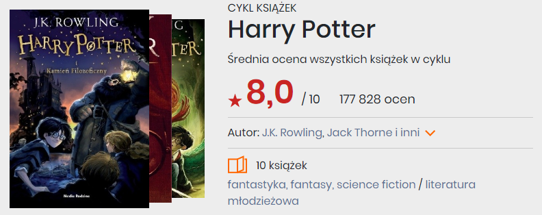 Okładki książek z cyklu Harry Potter J.K. Rowling