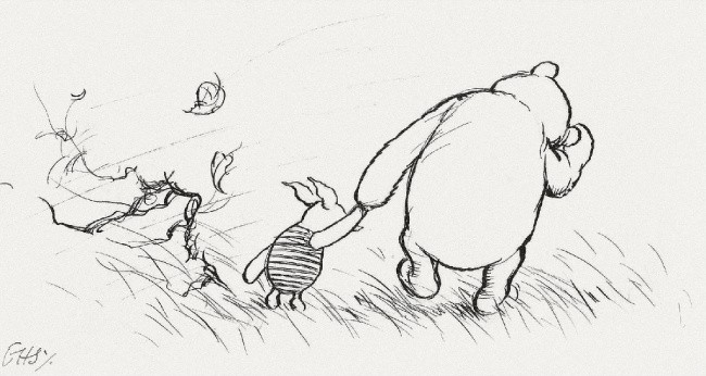 Oryginalna ilustracja Ernesta Sheparda do książki Winnie the Pooh