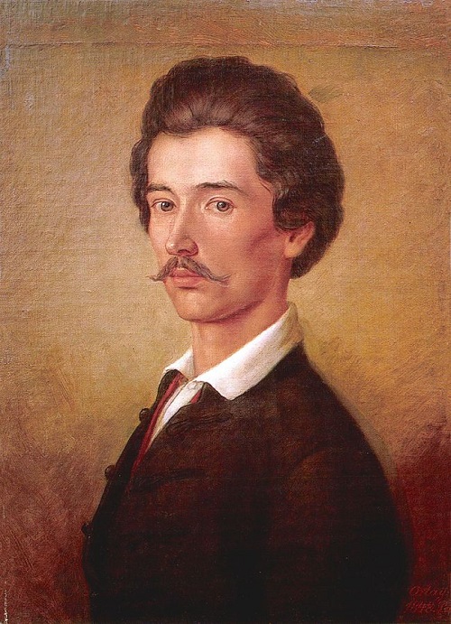 Sándor Petőfi namalowany w technice olejnej.
