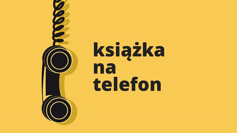 Baner ogólnopolskiej akcji Książka na telefon, przedstawiający słuchawkę telefonu