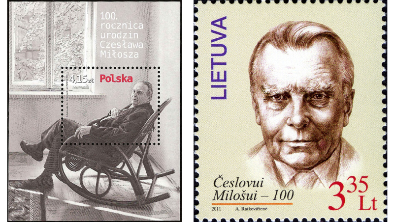 znaczki poświęcone Czesławowi Miłoszowi