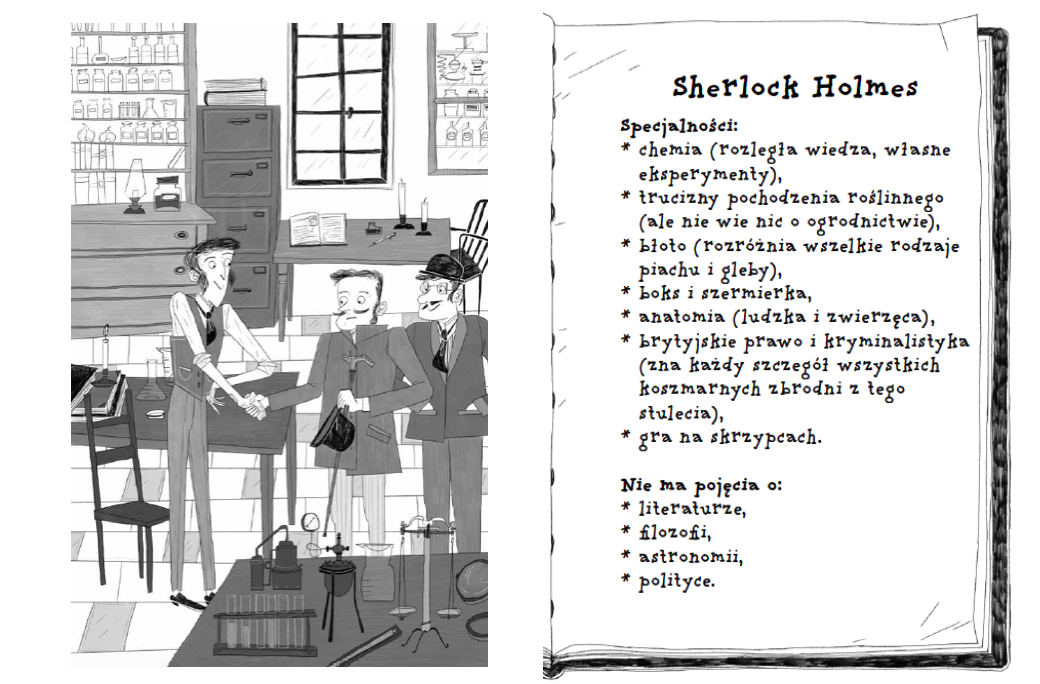 Sherlock Holmes na ilustracji ksiażkowej